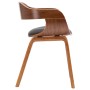 Silla de comedor tela y madera curvada gris oscuro
