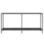 Mesa consola vidrio templado negro 160x35x75,5 cm