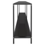 Mesa de consola vidrio templado negro 180x35x75,5 cm