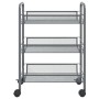 Carrito de cocina 3 niveles hierro gris 46x26x64 cm