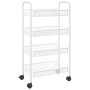 Carrito de cocina 4 niveles hierro blanco 46x26x85 cm