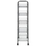 Carrito de cocina 5 niveles hierro gris 46x26x105 cm