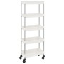 Carrito de cocina 5 niveles hierro y ABS blanco 42x29x128 cm