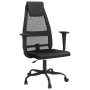 Silla de oficina altura ajustable tela malla y cuero PE negro