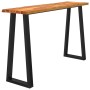Mesa consola con borde vivo madera maciza acacia 140x40x80 cm