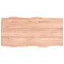 Tablero mesa madera tratada borde natural marrón 80x40x(2-4) cm