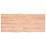 Tablero mesa madera tratada borde natural marrón 140x60x(2-4)cm