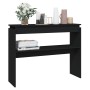 Mesa consola madera contrachapada negro 102x30x80 cm