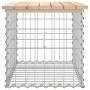Banco de jardín diseño gaviones madera maciza pino 63x44x42 cm