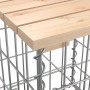 Banco de jardín diseño gaviones madera maciza pino 63x44x42 cm