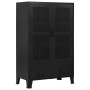 Armario oficina indutrial puertas malla acero negro 75x40x120cm