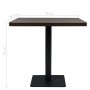 Mesa bar bistró MDF y acero cuadrada fresno oscuro 80x80x75 cm