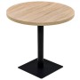 Mesa de bar bistró MDF y acero redonda 80x75 cm color roble