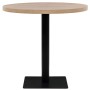 Mesa de bar bistró MDF y acero redonda 80x75 cm color roble