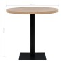 Mesa de bar bistró MDF y acero redonda 80x75 cm color roble