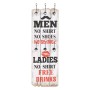 Perchero de pared MEN LADIES con 6 ganchos 120x40 cm