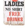 Perchero de pared MEN LADIES con 6 ganchos 120x40 cm