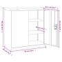 Armario de oficina 2 puertas 90 cm acero gris