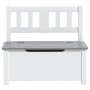 Banco de almacenaje para niños MDF blanco y gris 60x30x55 cm