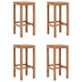 Taburetes de barra de cocina 4 unidades madera maciza de teca