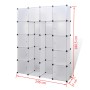 Armario modular con 14 compartimentos blanco 37x146x180,5 cm