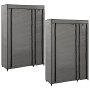 Armarios plegables 2 unidades de tela gris 110x45x175 cm