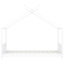 Estructura de cama infantil madera maciza pino blanco 70x140 cm