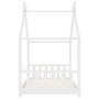 Estructura de cama infantil madera maciza pino blanco 70x140 cm