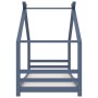 Estructura de cama infantil madera maciza pino gris 90x200 cm