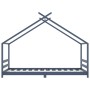 Estructura de cama infantil madera maciza pino gris 90x200 cm