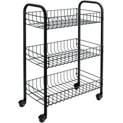 Metaltex Carrito de cocina con 3 cestas Siena negro