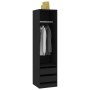 Armario con cajones de madera contrachapada negro 50x50x200 cm