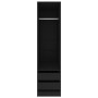 Armario con cajones de madera contrachapada negro 50x50x200 cm