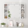 Mueble con espejo y luces LED blanco 76x15x55 cm