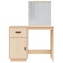 Mesa tocador con LED madera maciza de pino 95x50x133,5 cm