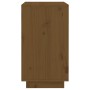 Botellero de madera maciza de pino marrón miel 55,5x34x61 cm