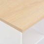 Mesa alta de bar blanco y roble Sonoma 60x60x110 cm