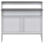 Mesa de bar con 2 tableros blanco y gris 130x40x120 cm