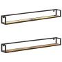 Estantes de pared 2 unidades 160 cm madera maciza reciclada