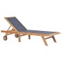 Tumbonas plegables con ruedas 2 uds teca maciza y textilene