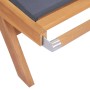 Tumbonas plegables con ruedas 2 uds teca maciza y textilene