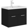 Mueble con lavabo madera de ingeniería negro