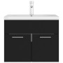 Mueble con lavabo madera de ingeniería negro