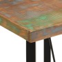 Mesa alta de hierro y madera maciza reciclada 55x55x107 cm