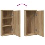 Mueble de baño de esquina con espejo roble 30x24x60 cm
