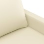 Juego de sofás con cojines 3 piezas cuero sintético crema