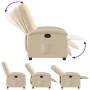 Sillón reclinable de tela crema