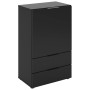 FMD Cómoda con cajón y puertas negro 49,7x31,7x81,3 cm