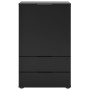 FMD Cómoda con cajón y puertas negro 49,7x31,7x81,3 cm