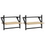 Estantes de pared con barras 2 uds roble Sonoma 40x25x30 cm